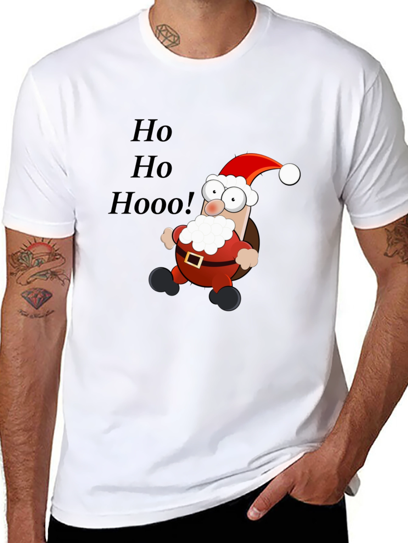 Cartoon Santa T-Shirt - Ho Ho Hoo!