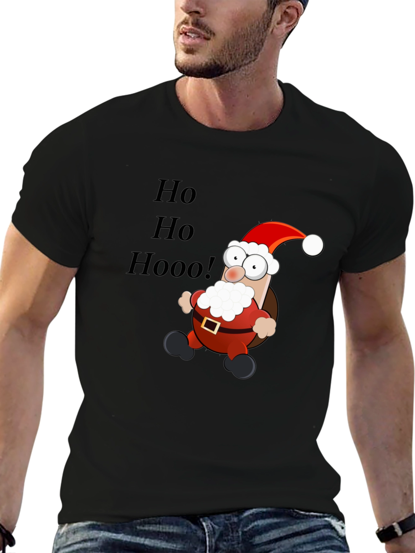 Cartoon Santa T-Shirt - Ho Ho Hoo!