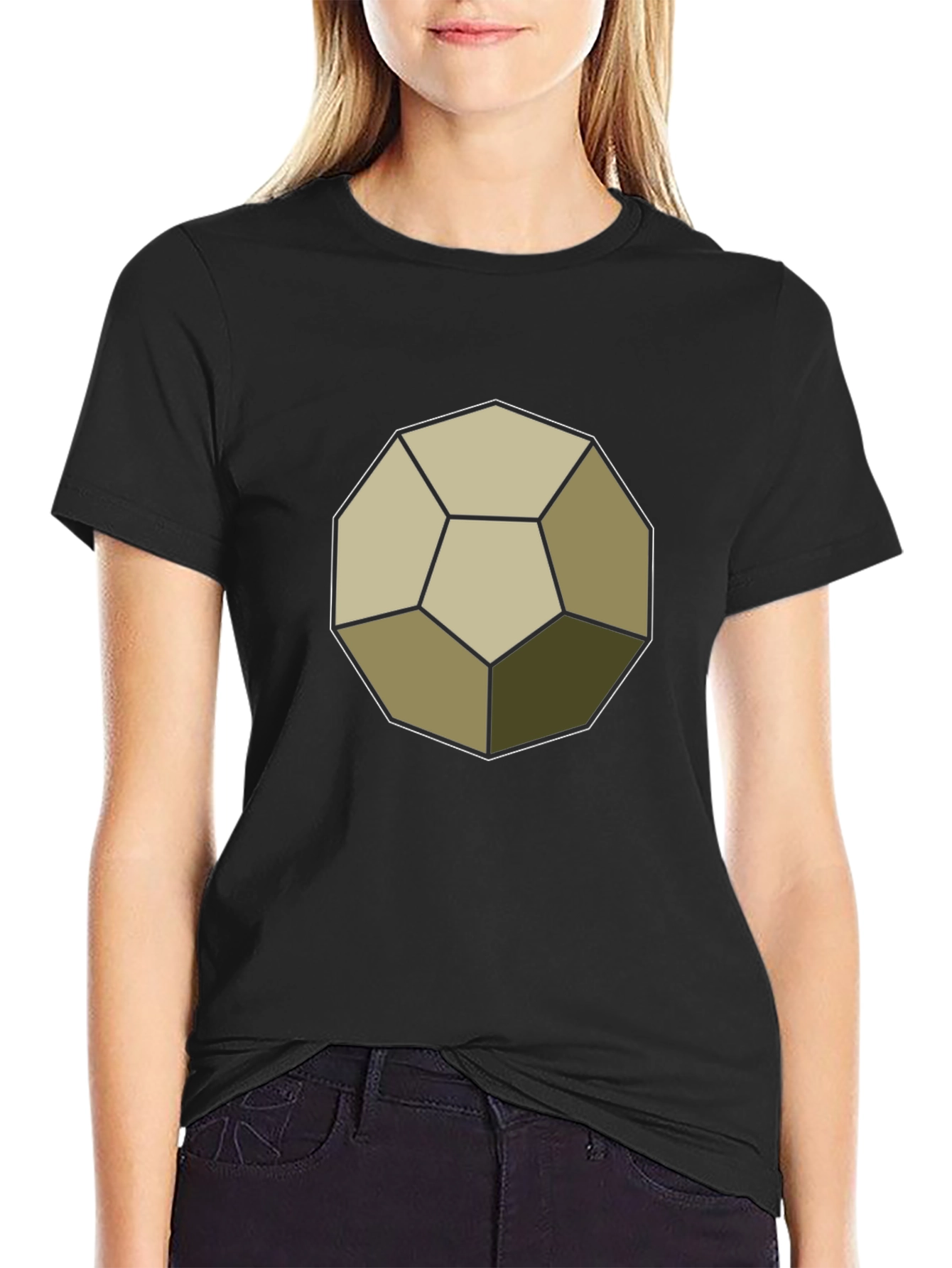 Geometric Dodecahedron Graphic Tee - Modern Casual Style