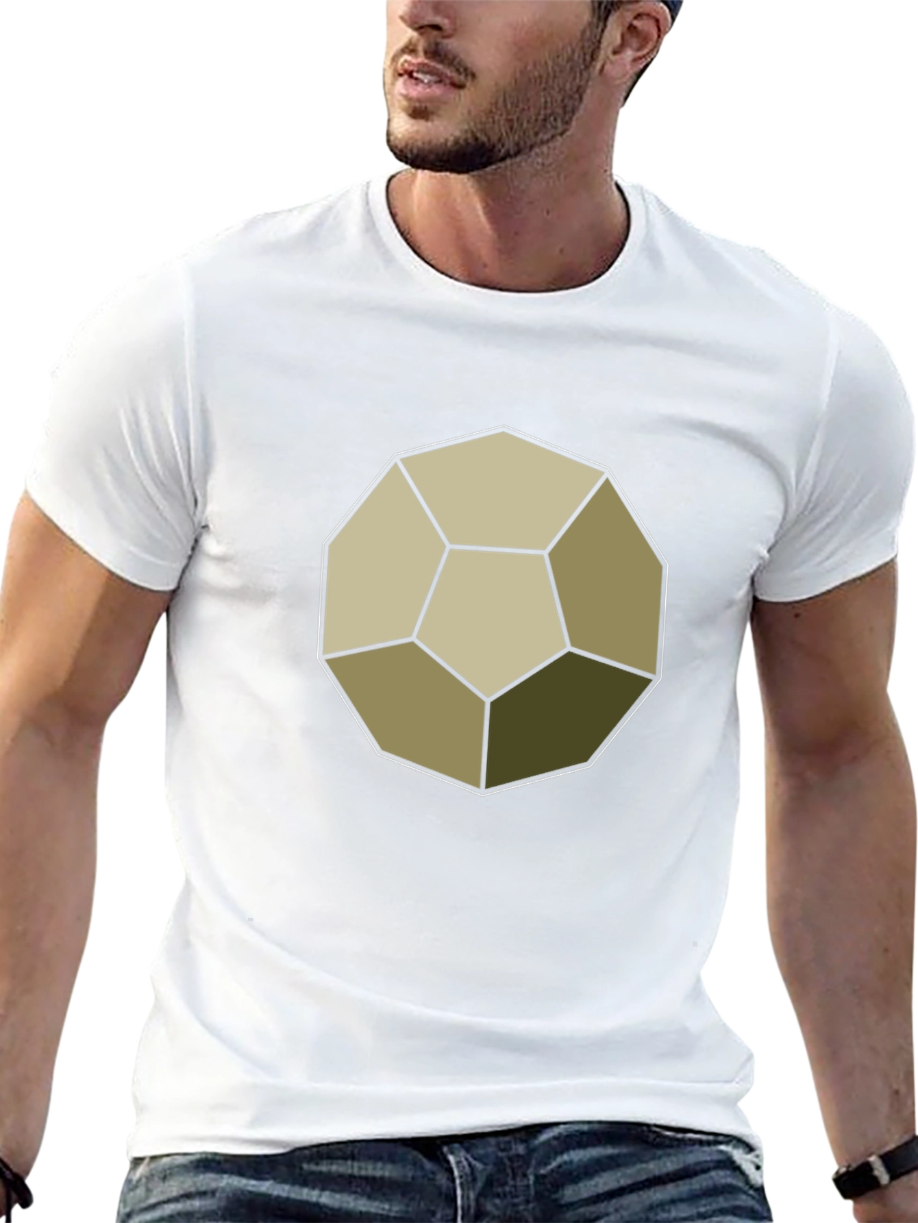 Geometric Dodecahedron Graphic Tee - Modern Casual Style