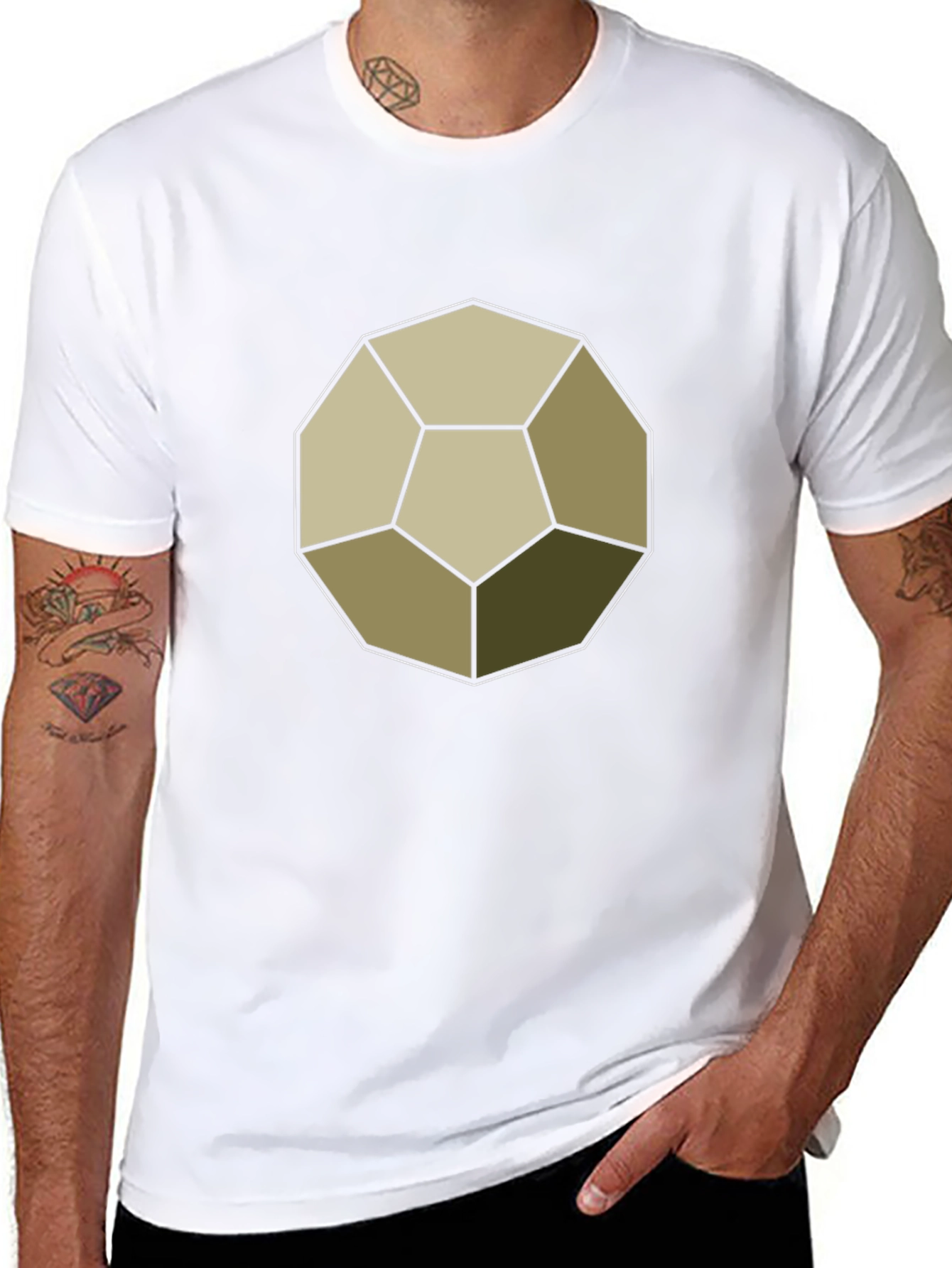 Geometric Dodecahedron Graphic Tee - Modern Casual Style