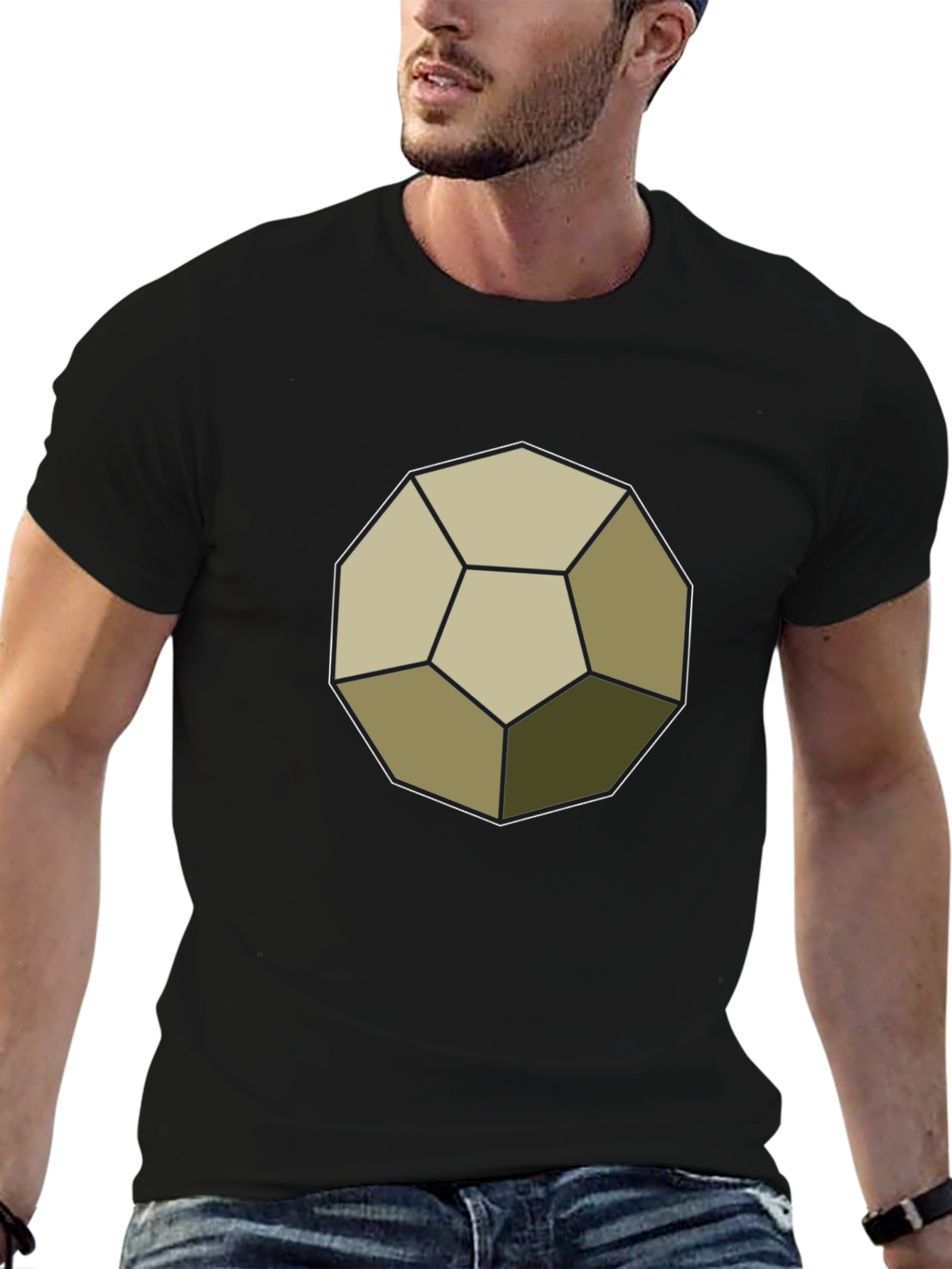 Geometric Dodecahedron Graphic Tee - Modern Casual Style