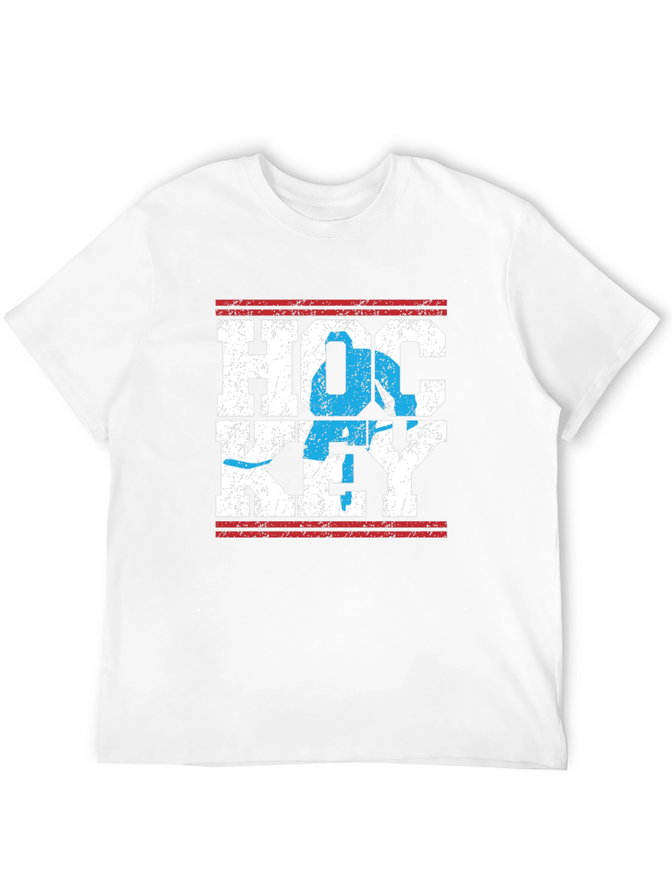 Distressed Hockey Graphic Tee - Black