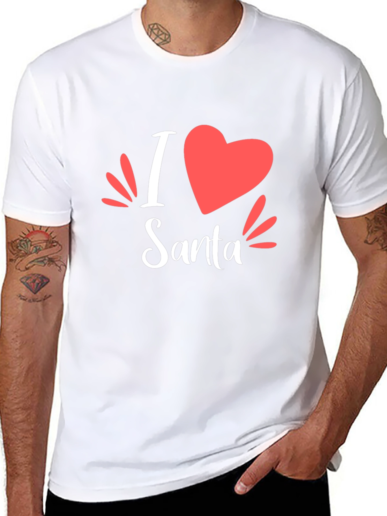 I Heart Santa Holiday Tee - Festive Graphic T-Shirt