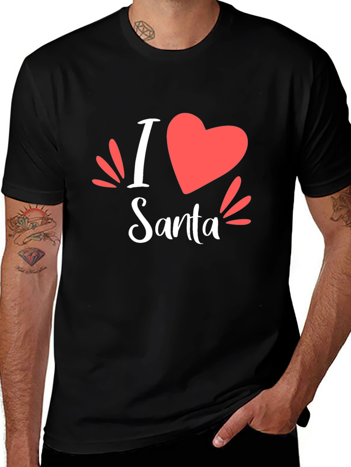 I Heart Santa Holiday Tee - Festive Graphic T-Shirt