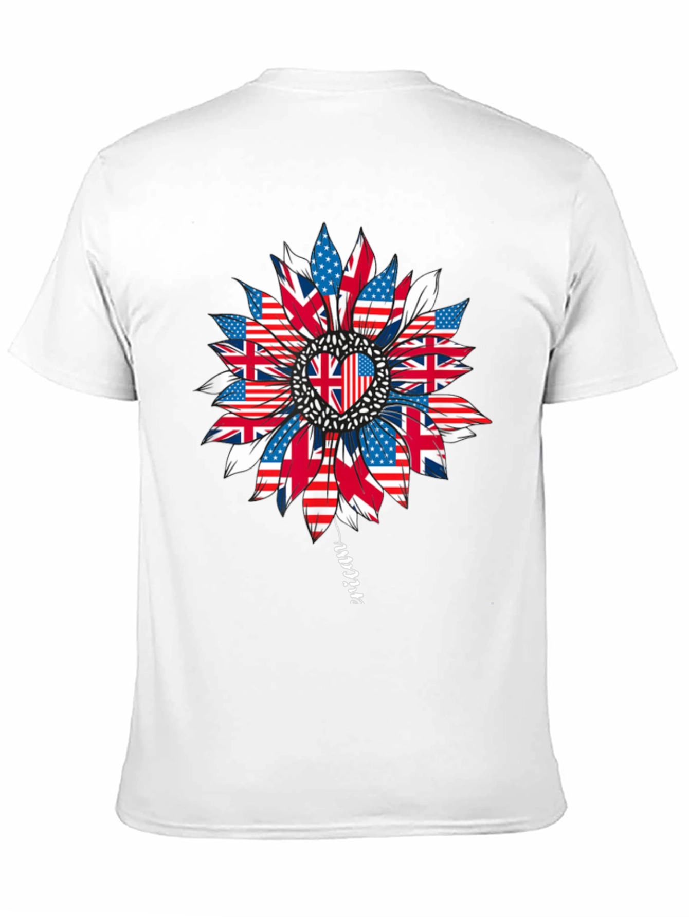 USA UK Flag Sunflower Graphic Tee