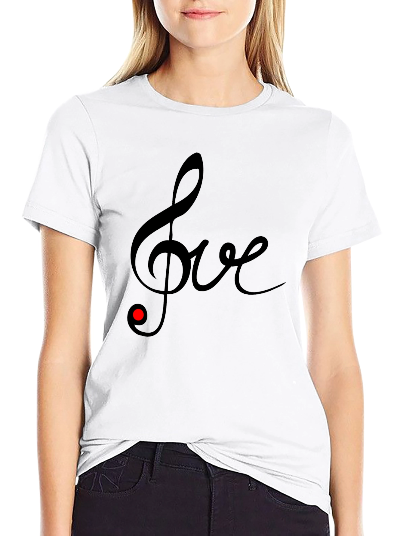 Love Music Note Black T-Shirt