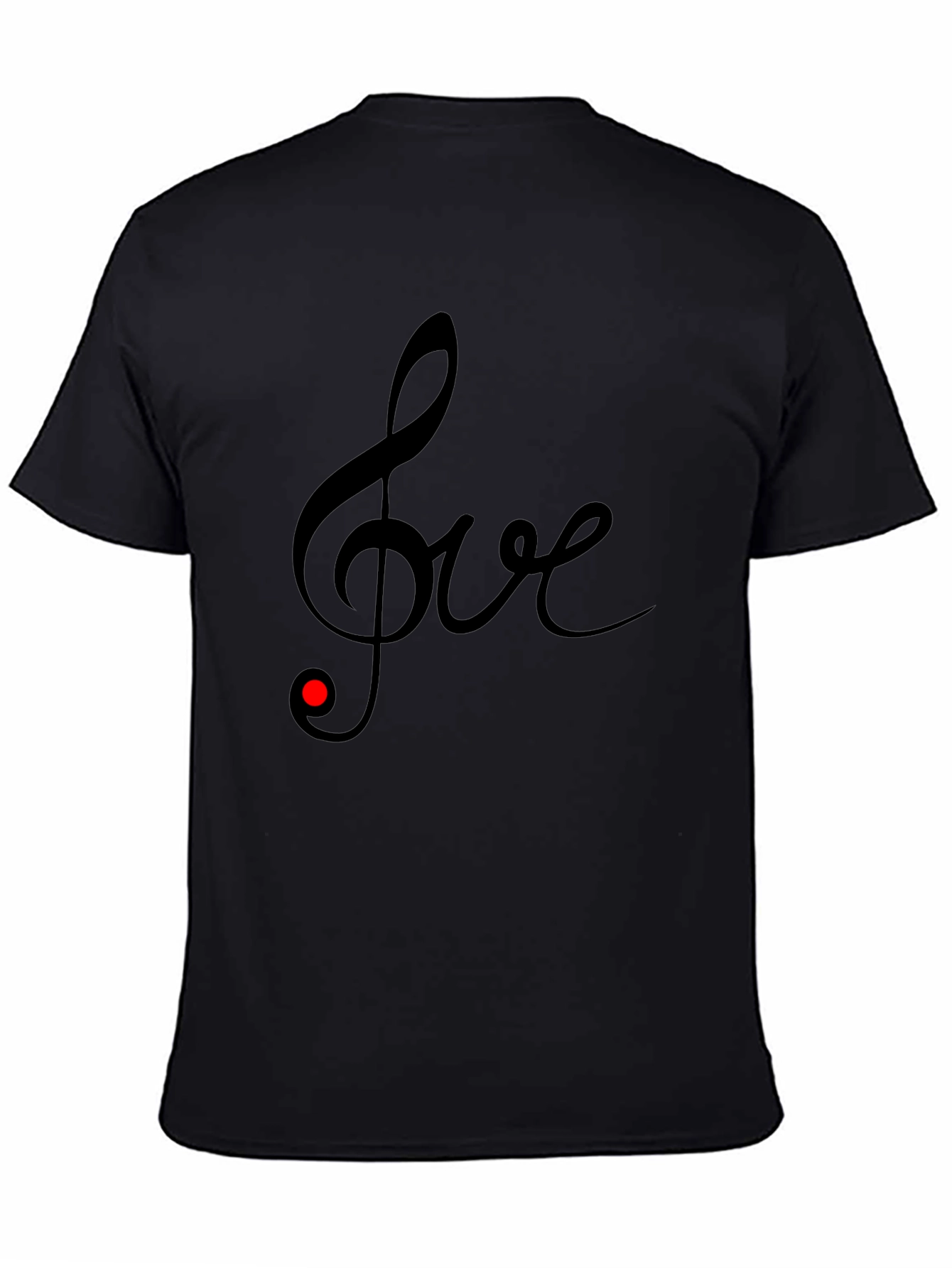 Love Music Note Black T-Shirt