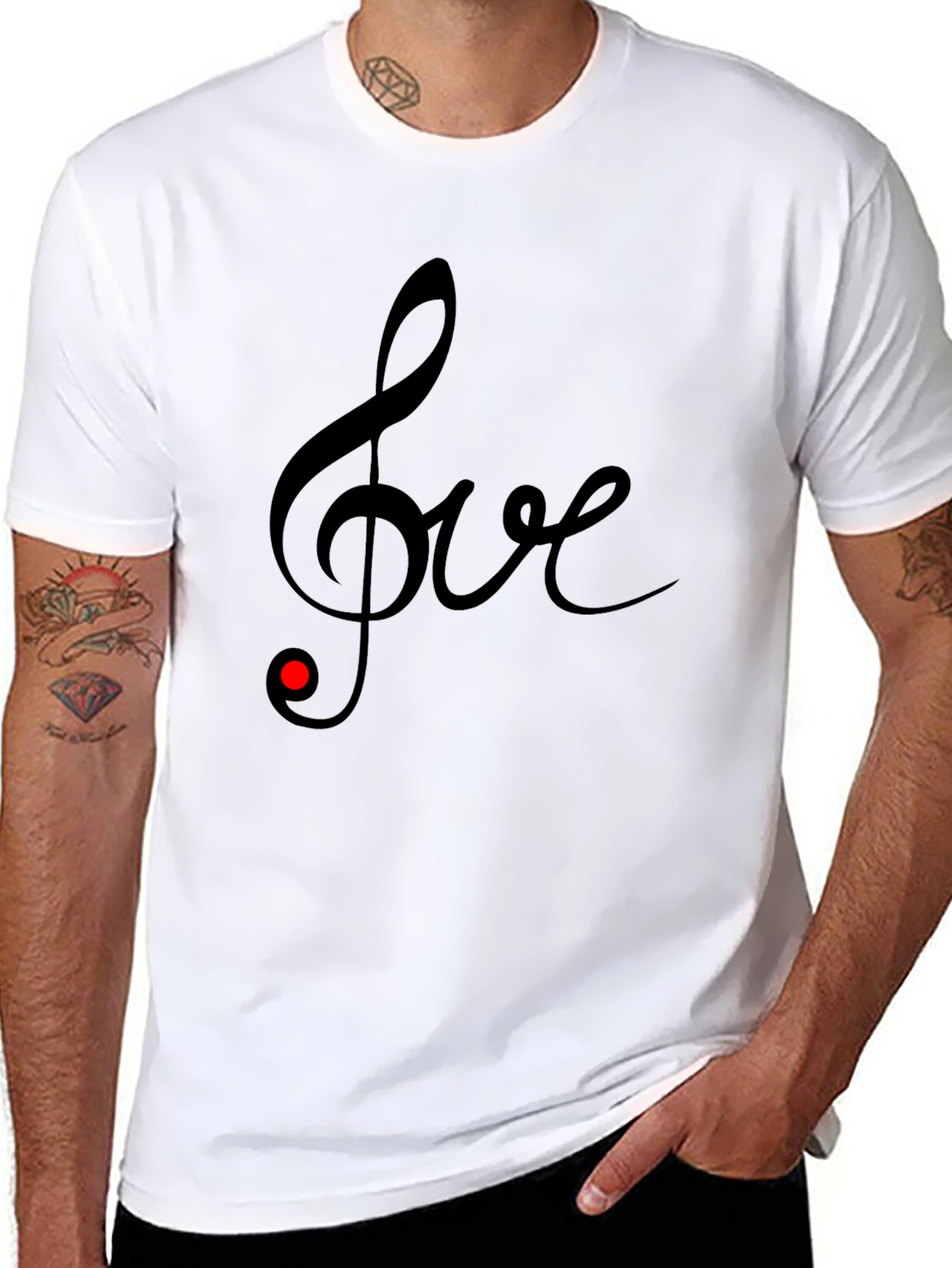 Love Music Note Black T-Shirt