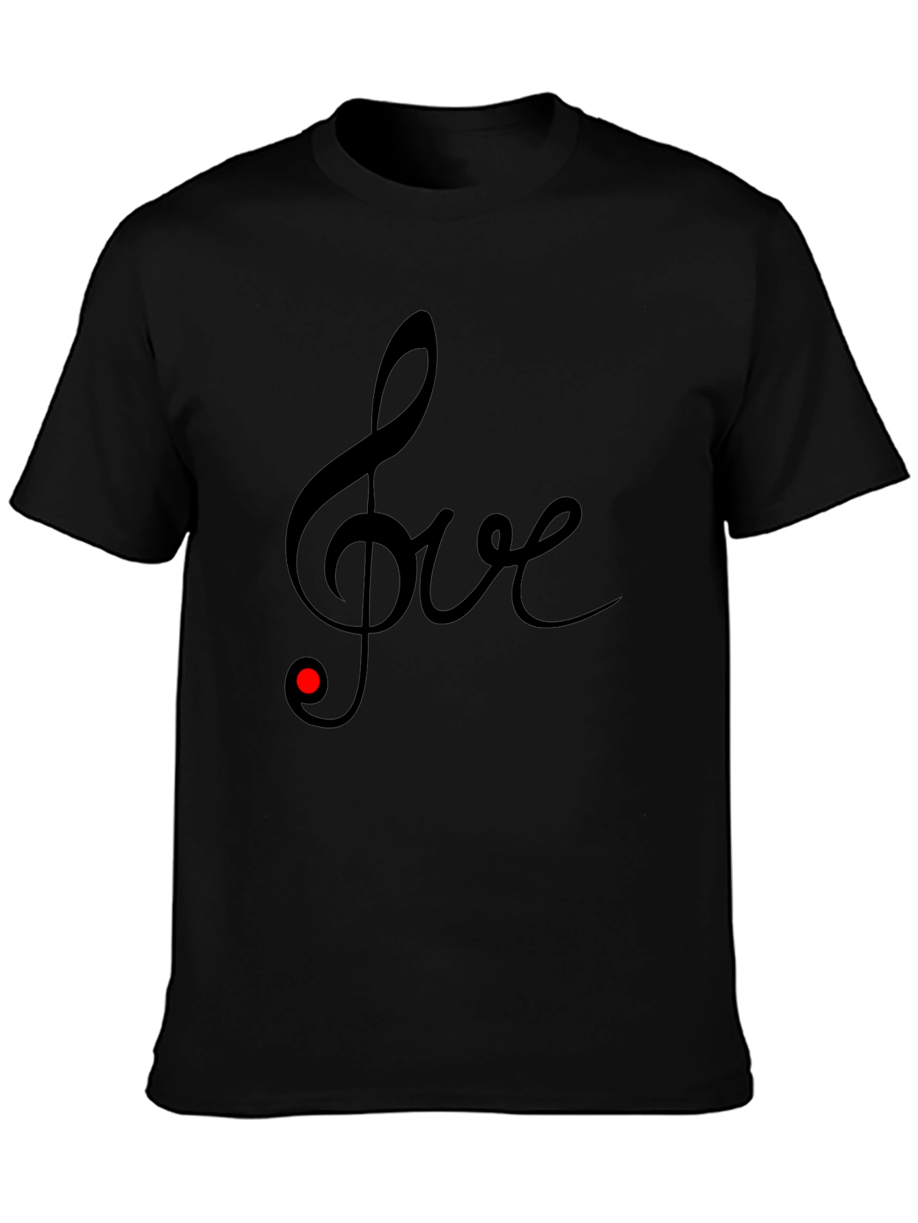 Love Music Note Black T-Shirt