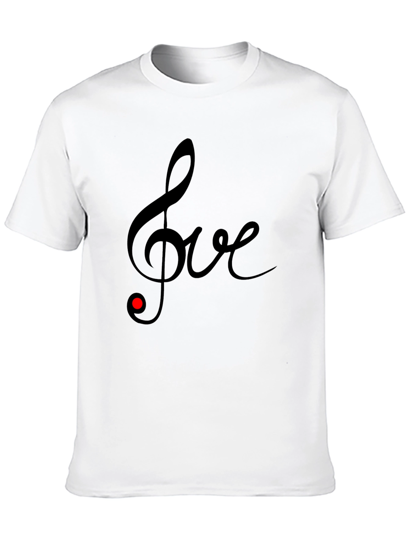 Love Music Note Black T-Shirt