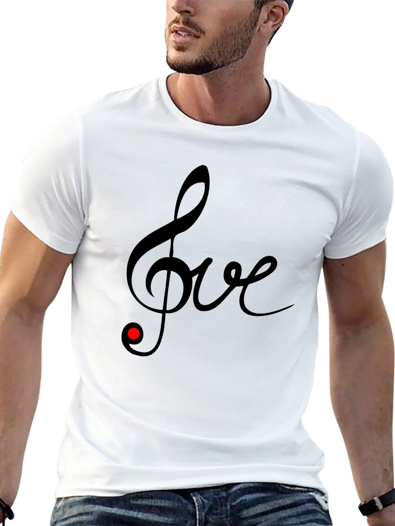 Love Music Note Black T-Shirt