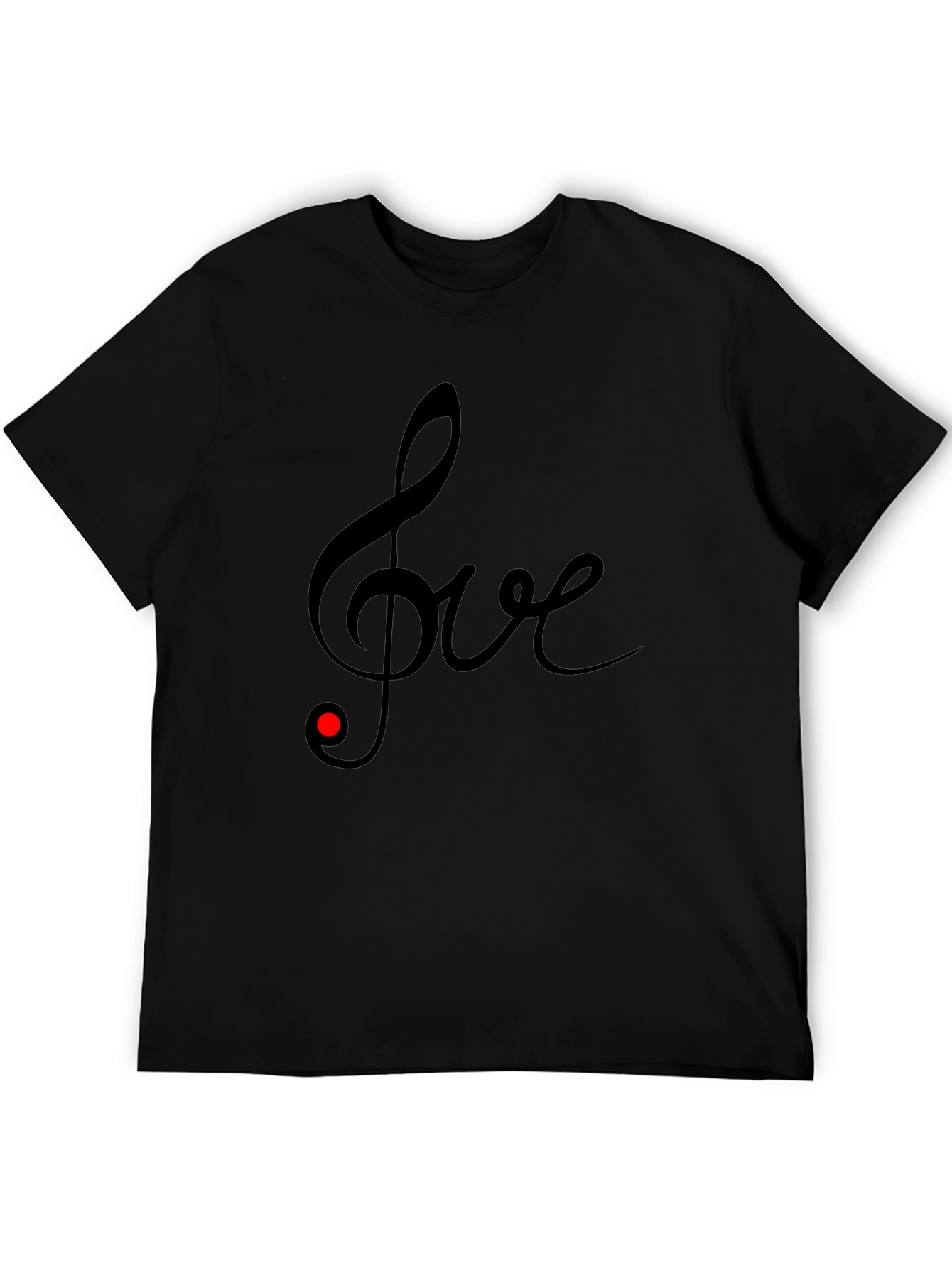 Love Music Note Black T-Shirt