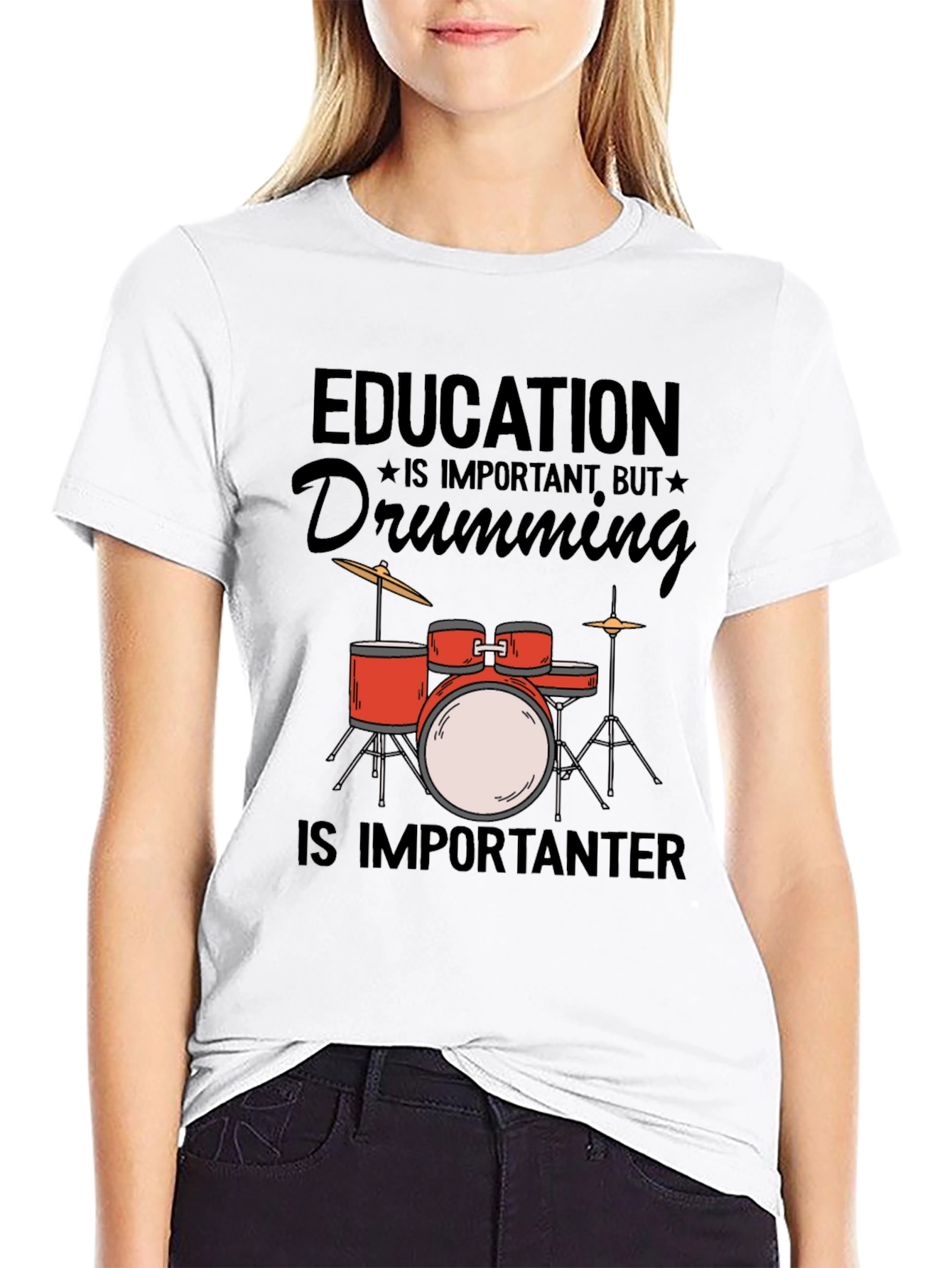 Drumming is Importanter T-Shirt - Music Lover Tee