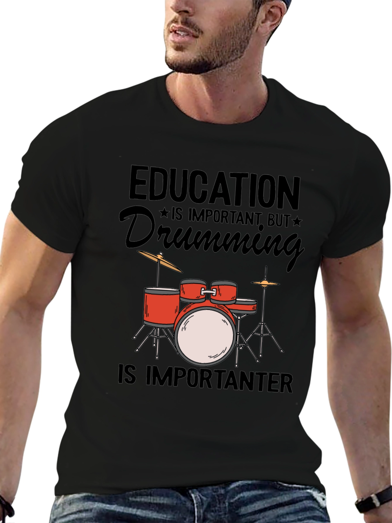 Drumming is Importanter T-Shirt - Music Lover Tee