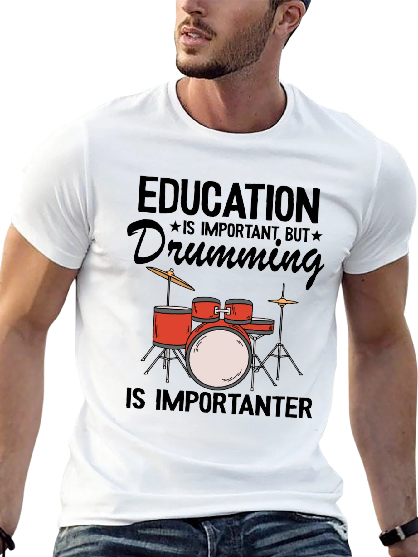 Drumming is Importanter T-Shirt - Music Lover Tee