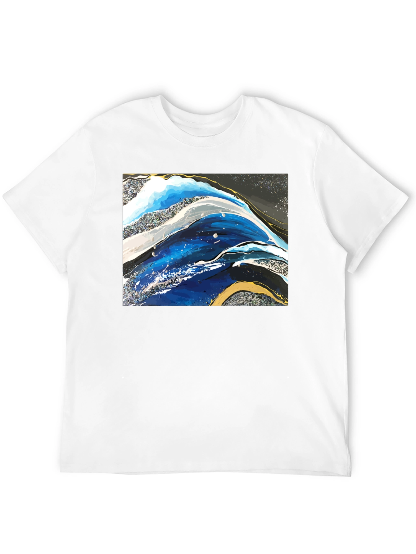 Abstract Wave Art Print Graphic T-Shirt