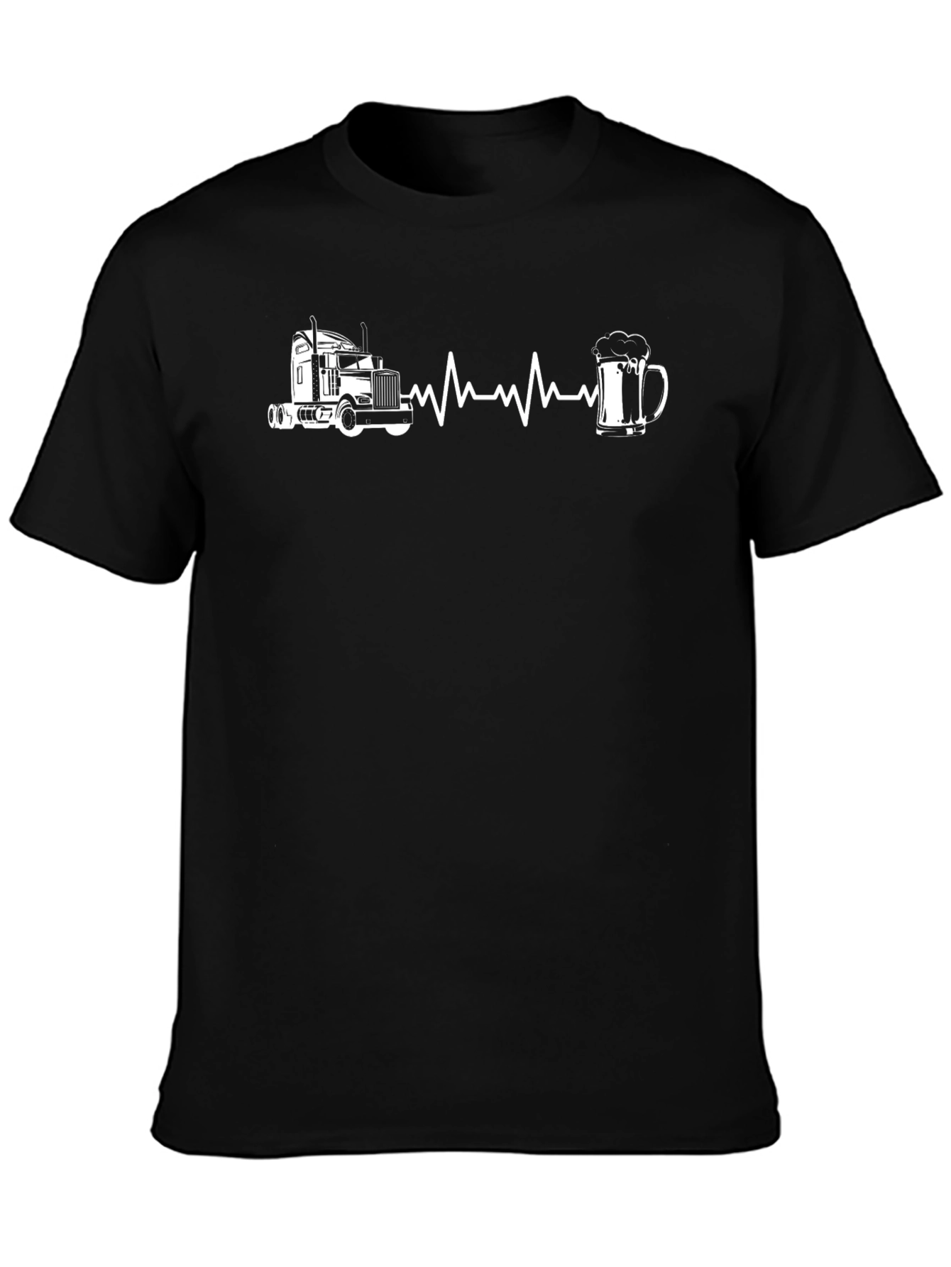 Truckers Heartbeat Tee - Truck & Beer Design