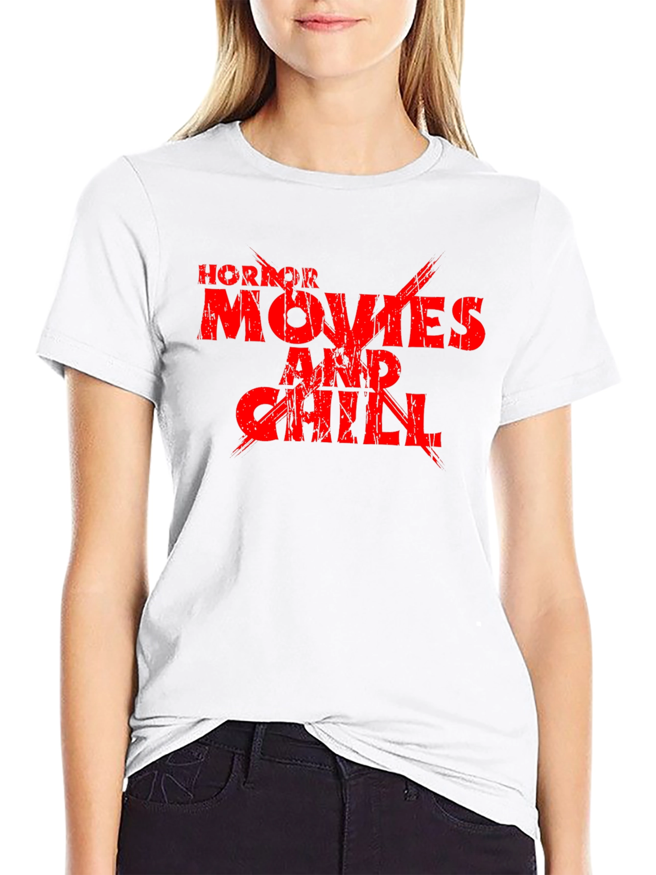 Horror Movies and Chill Black T-Shirt