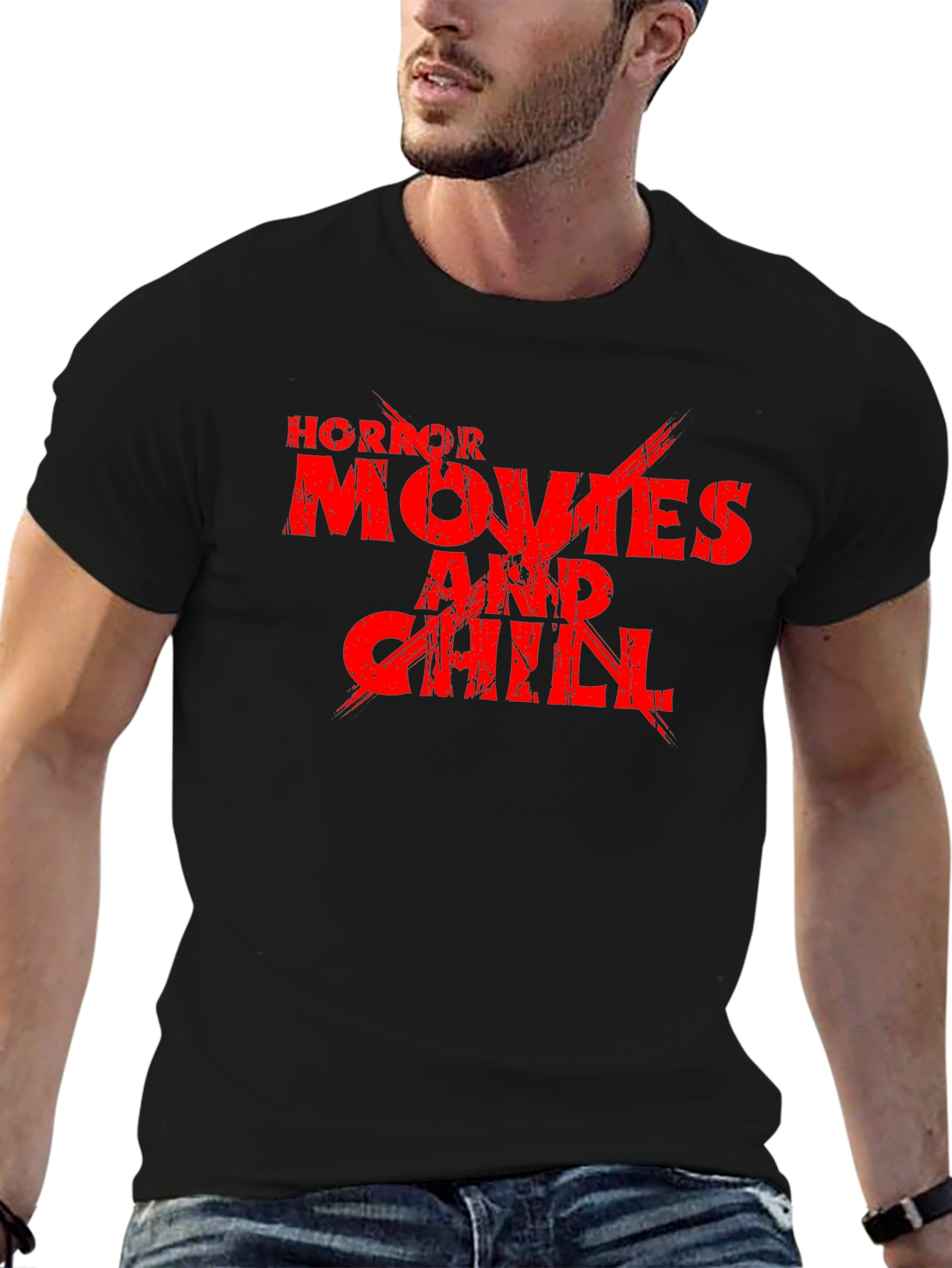 Horror Movies and Chill Black T-Shirt