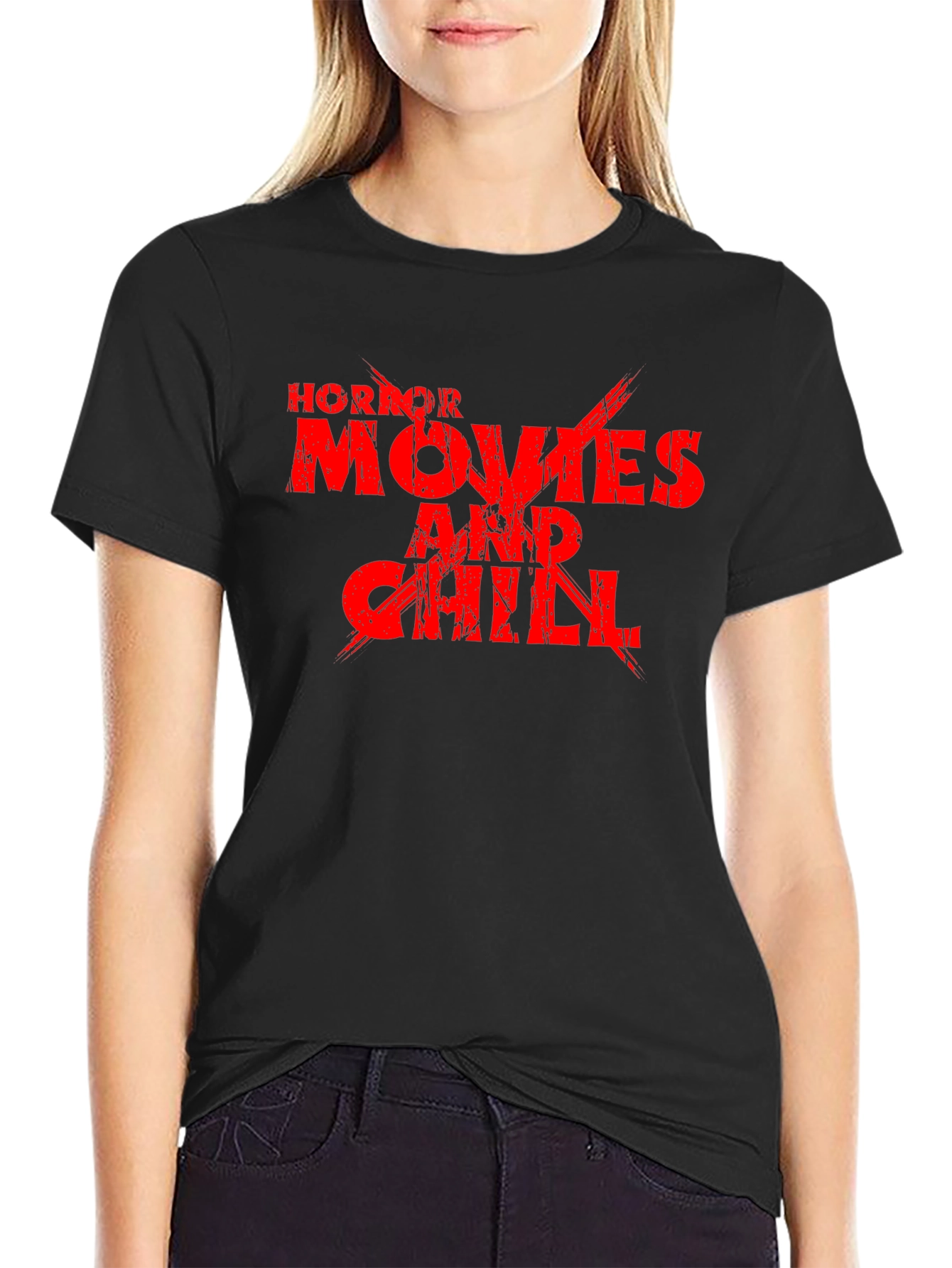 Horror Movies and Chill Black T-Shirt