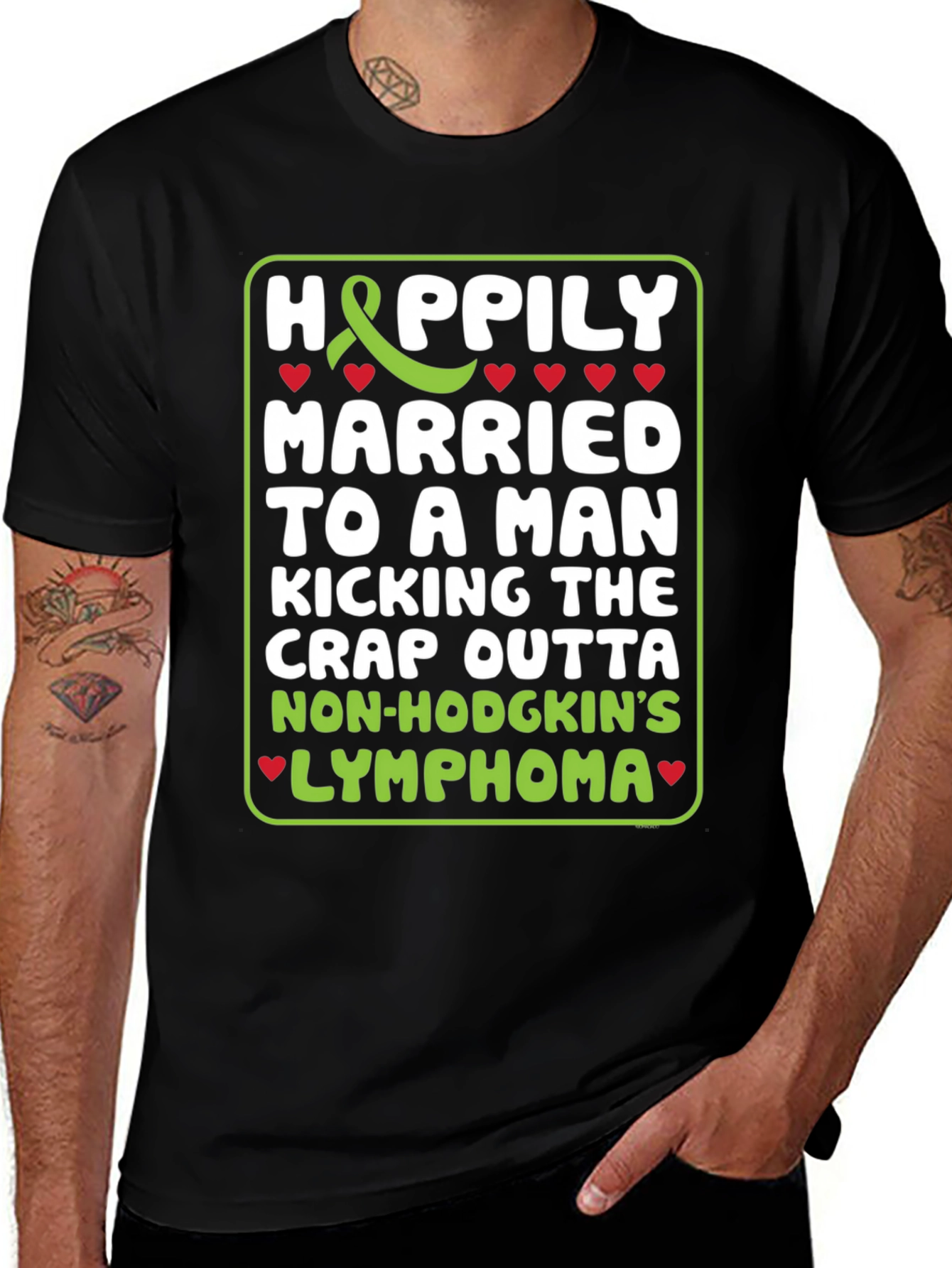 Happily Married Lymphoma Awareness T-Shirt