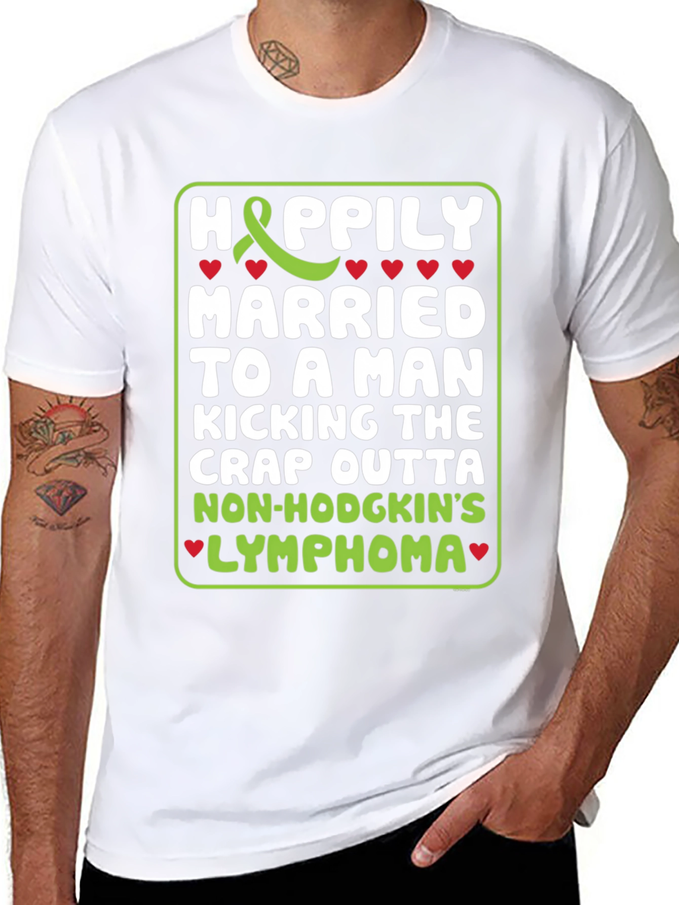 Happily Married Lymphoma Awareness T-Shirt