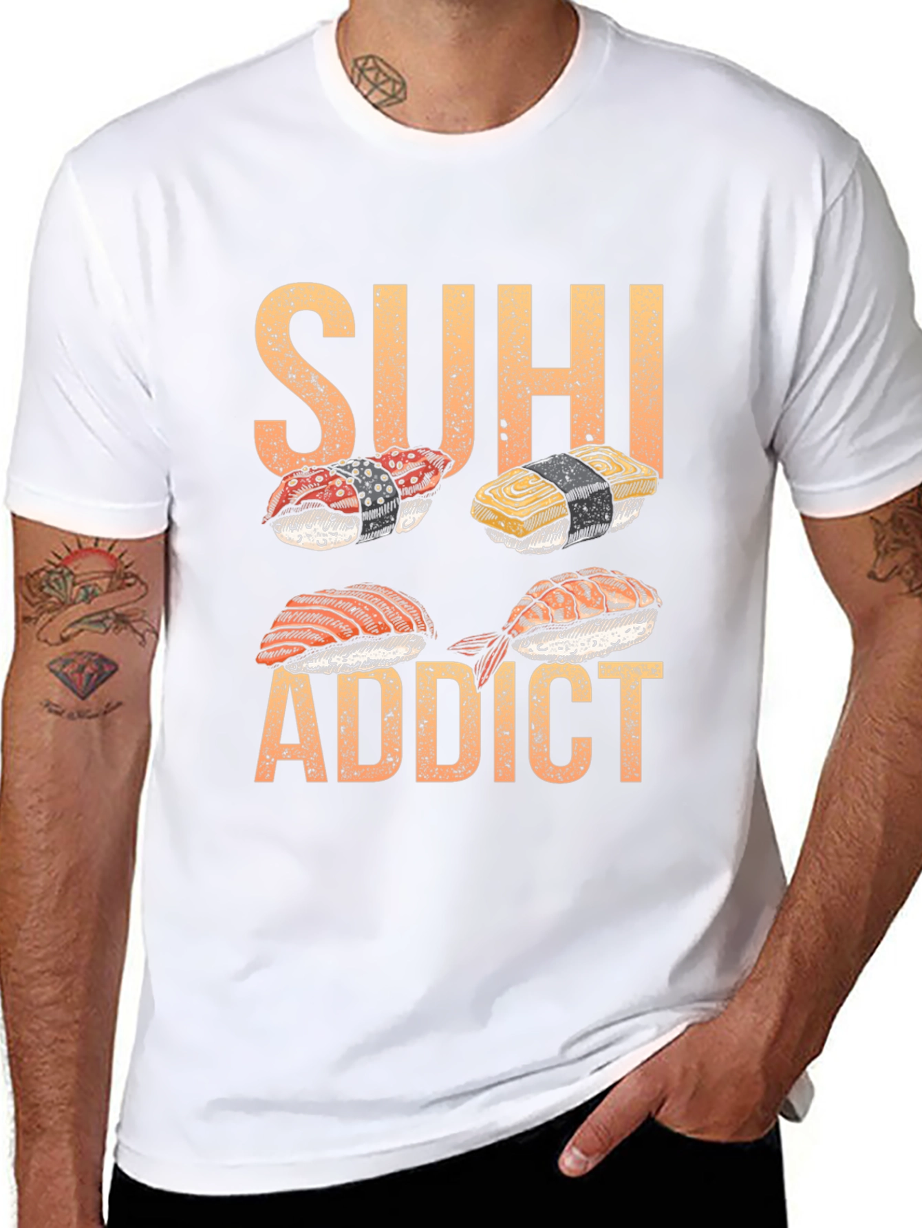 Sushi Addict T-Shirt - Unique Foodie Design