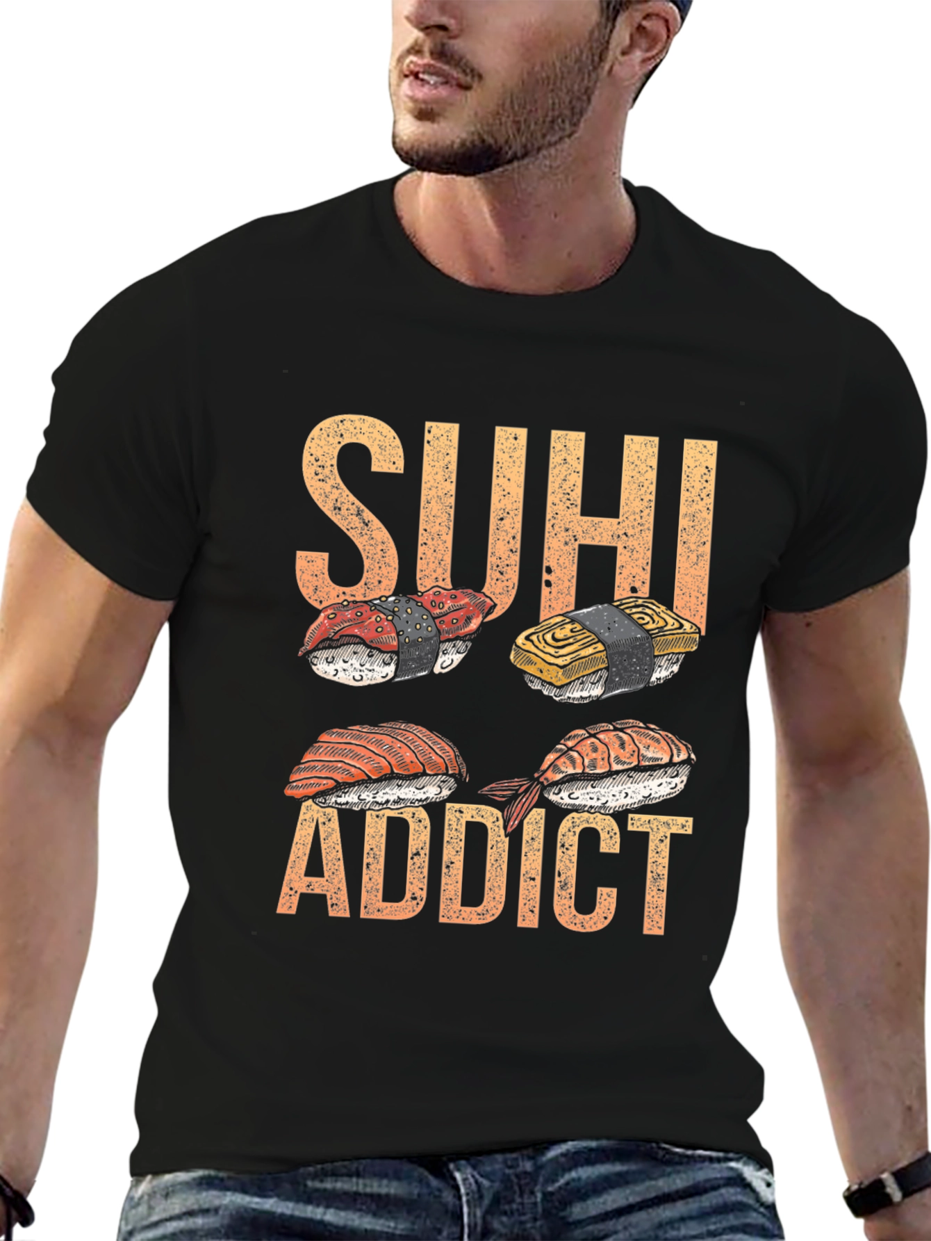 Sushi Addict T-Shirt - Unique Foodie Design