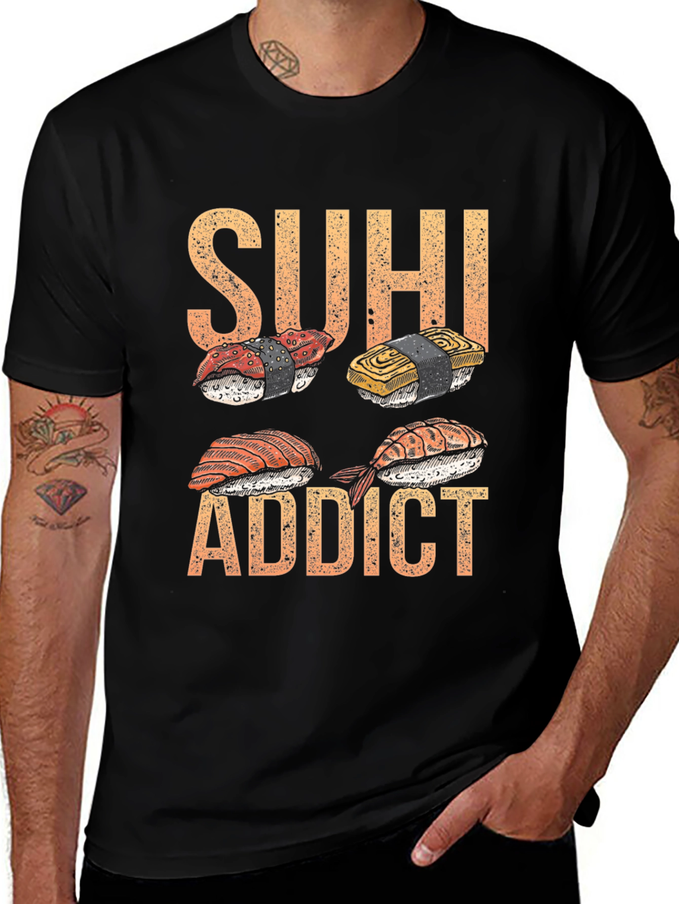 Sushi Addict T-Shirt - Unique Foodie Design