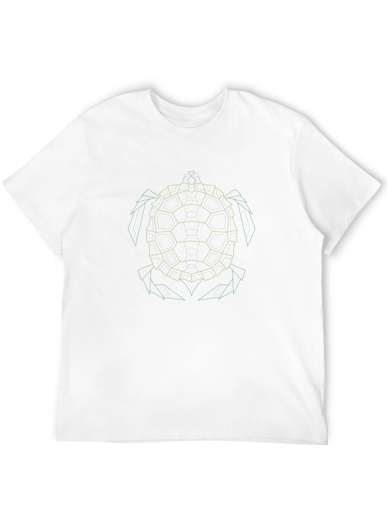 Geometric Turtle Graphic Print Black T-Shirt