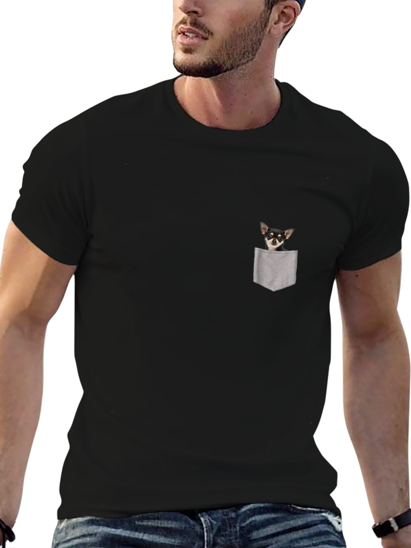 Chihuahua Pocket T-Shirt - Cute Dog Tee