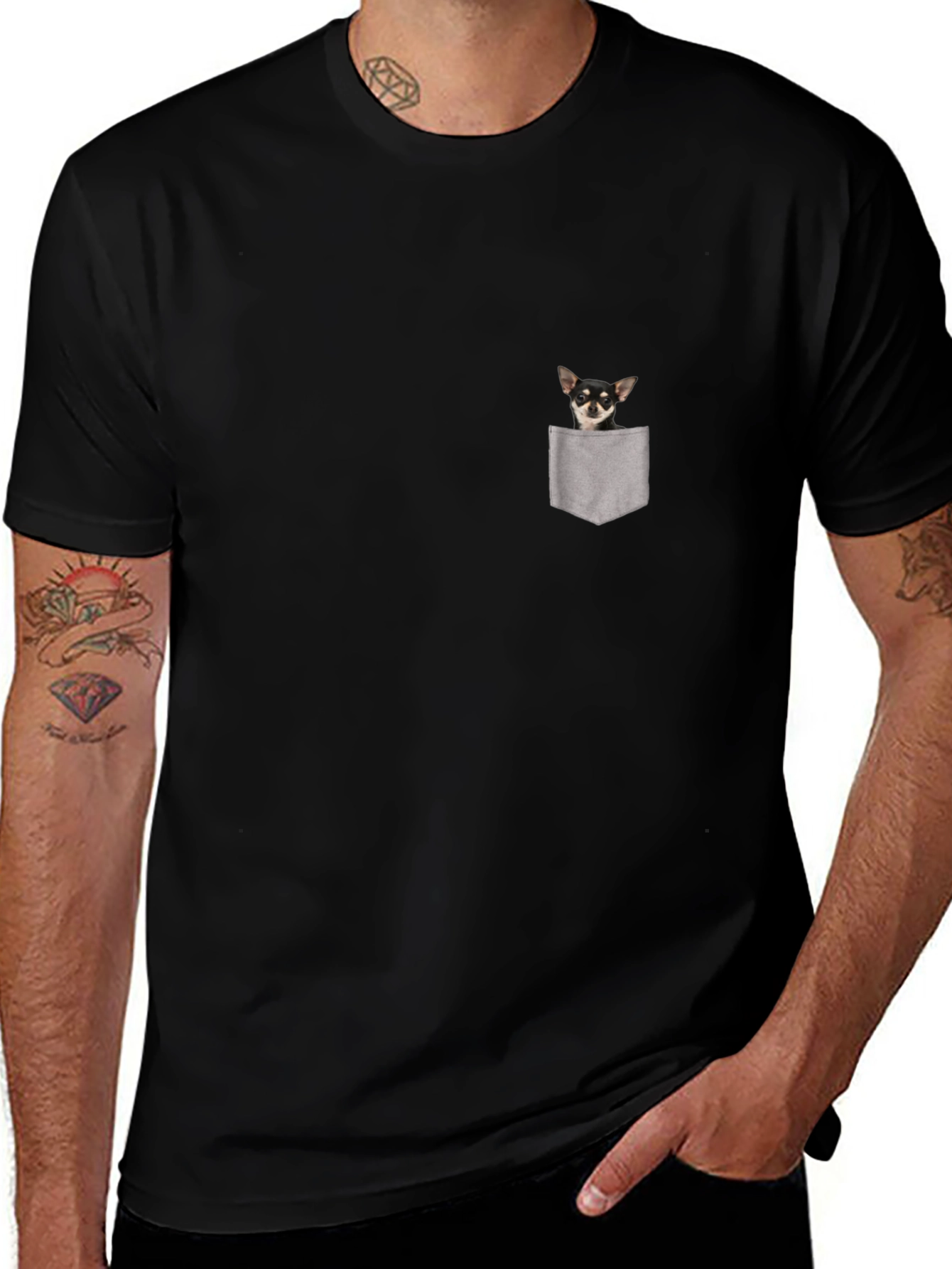 Chihuahua Pocket T-Shirt - Cute Dog Tee