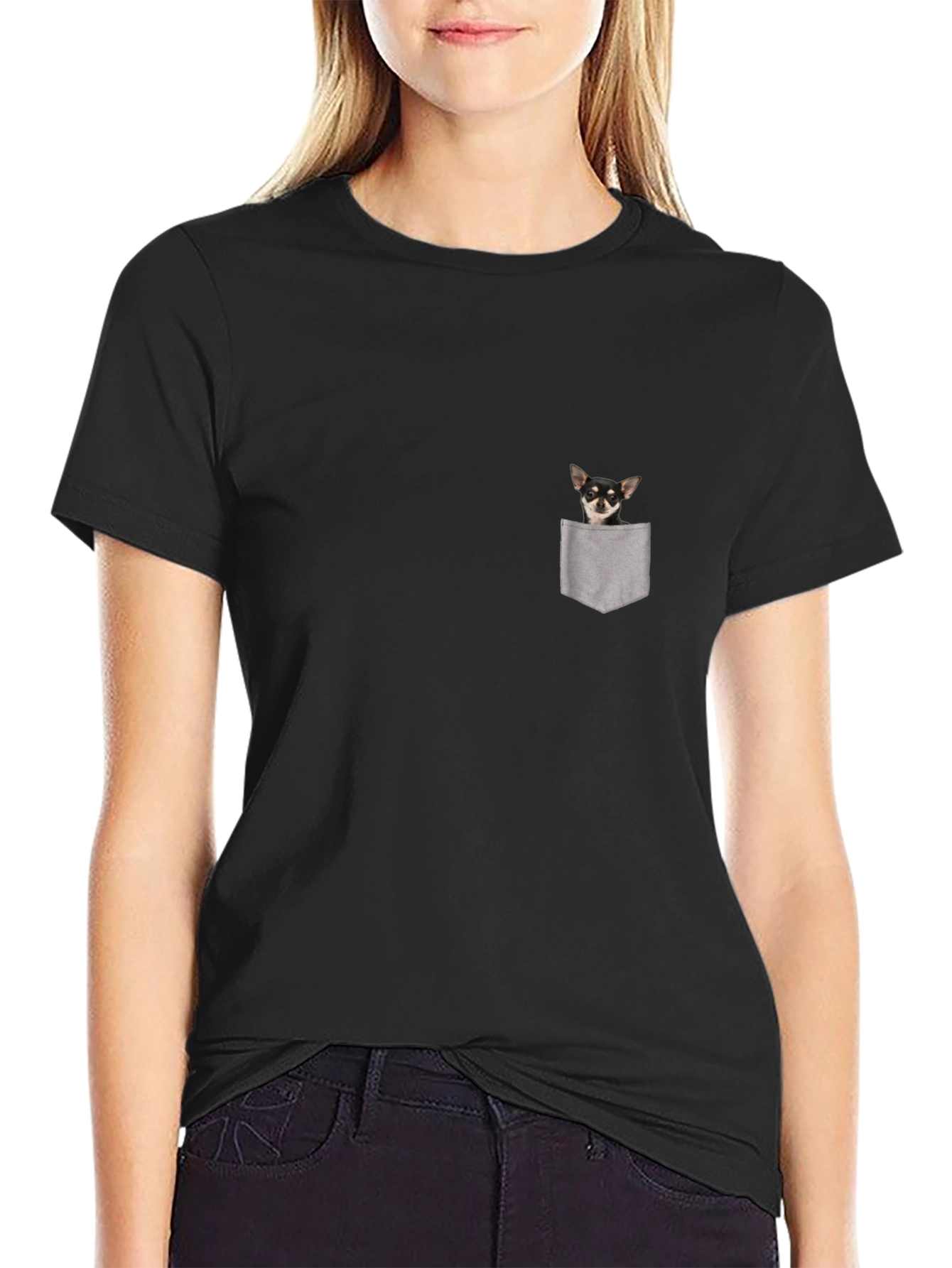 Chihuahua Pocket T-Shirt - Cute Dog Tee