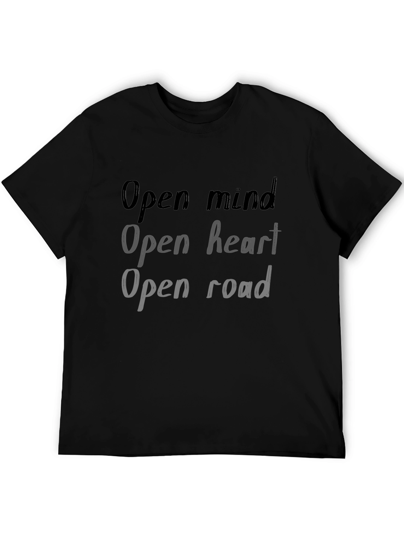 Open Mind Heart Road Graphic Tee - Black T-Shirt