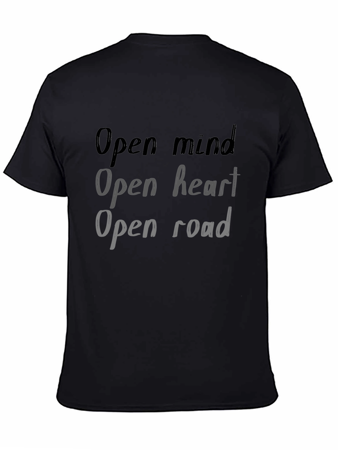 Open Mind Heart Road Graphic Tee - Black T-Shirt