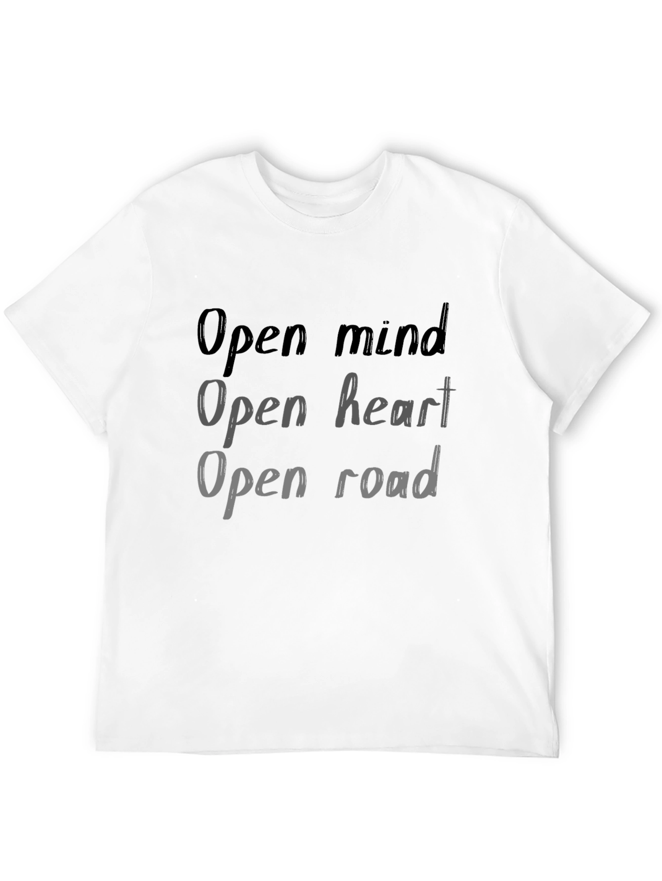 Open Mind Heart Road Graphic Tee - Black T-Shirt