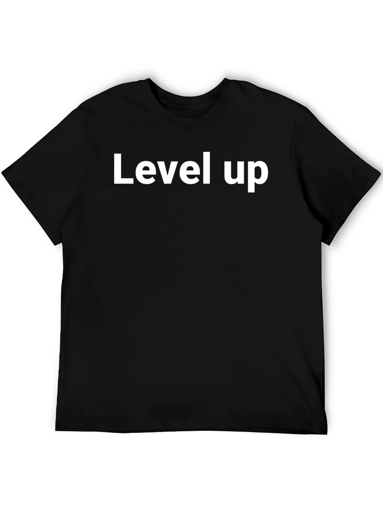 Level Up Graphic Tee - Black Cotton Casual Shirt