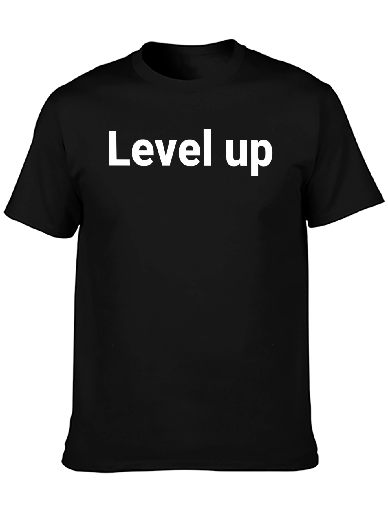 Level Up Graphic Tee - Black Cotton Casual Shirt