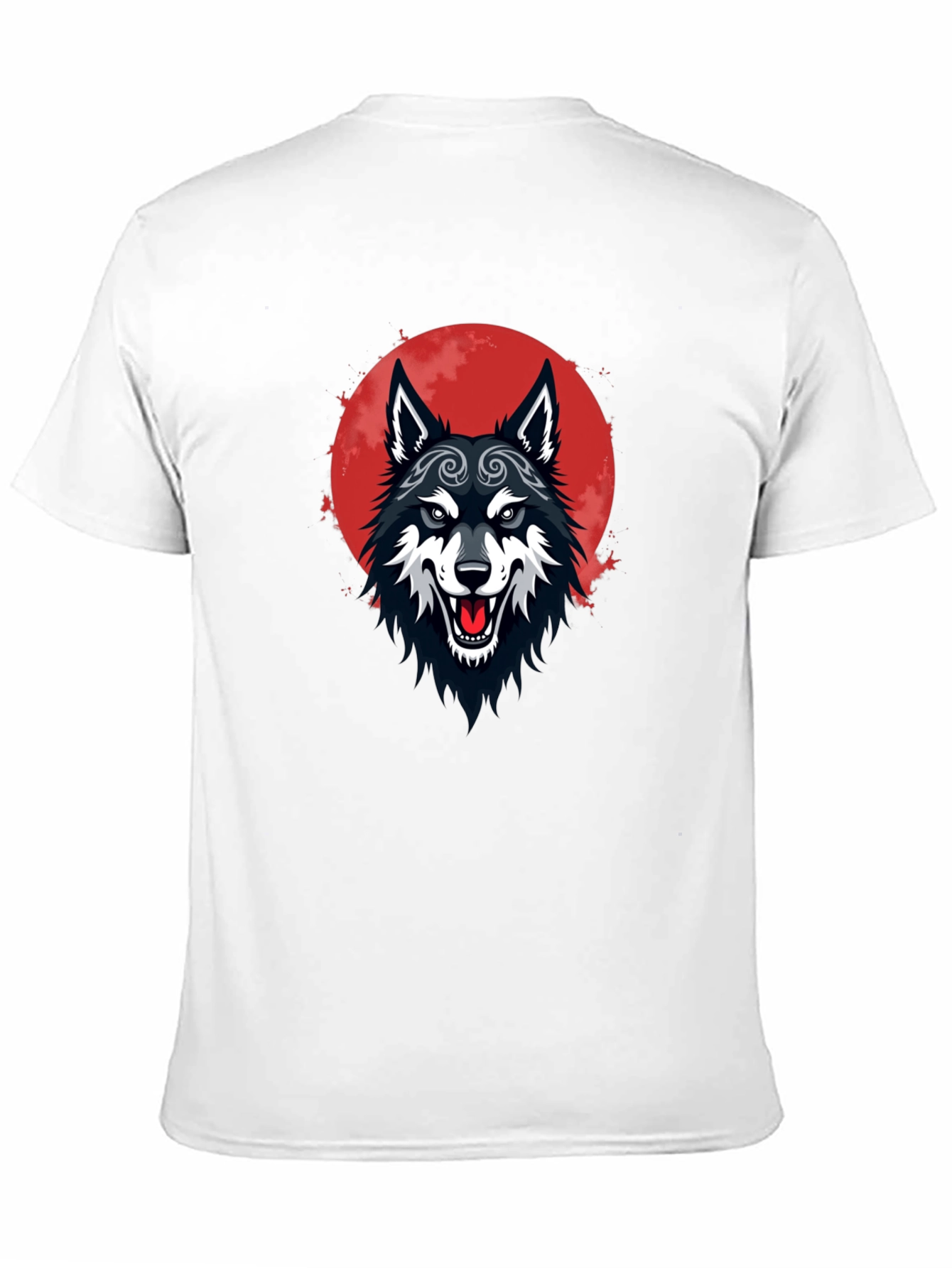 Black Wolf Moon Graphic Tee - Mens Cotton T-Shirt