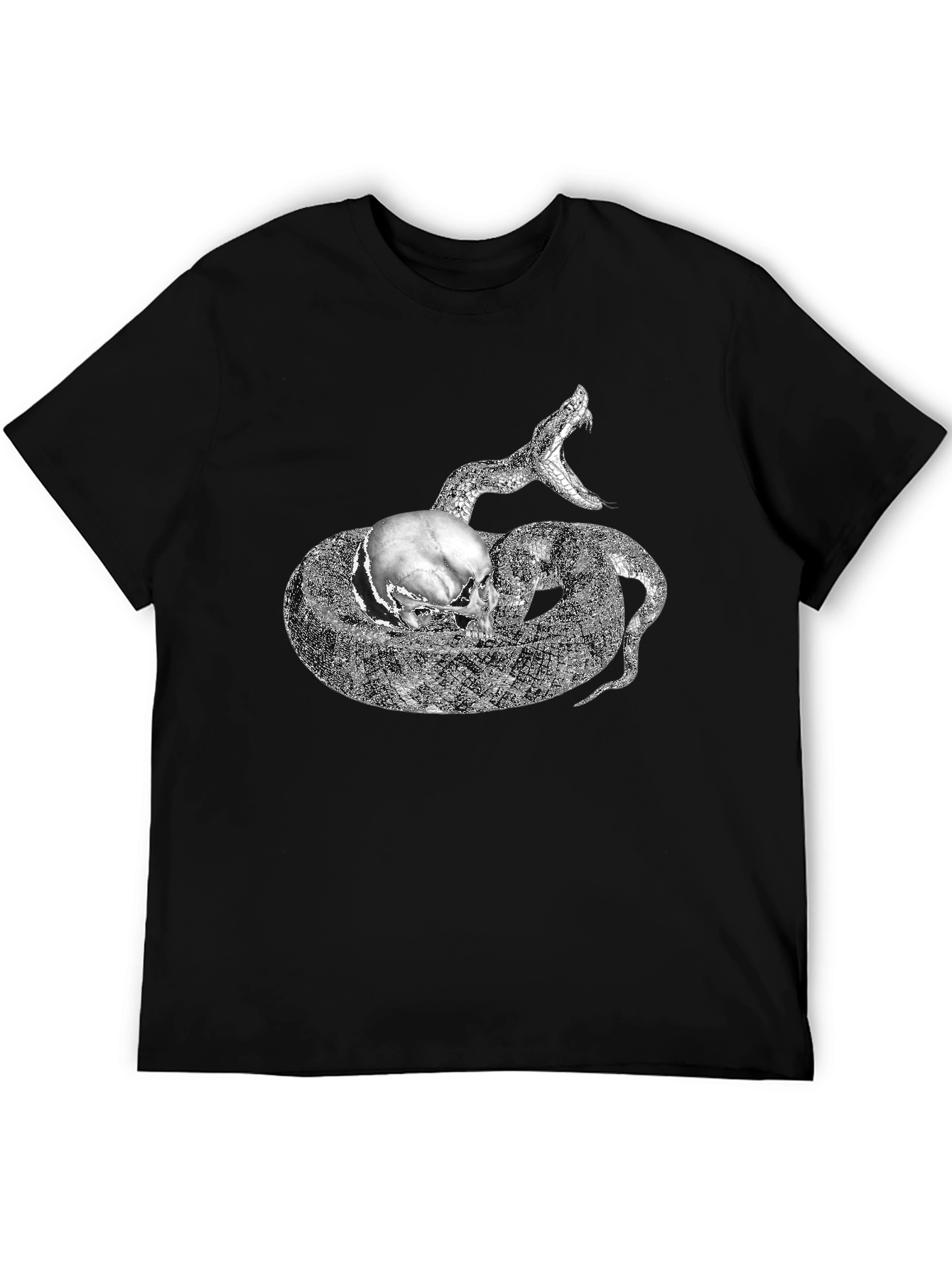 Skull and Snake Graphic Black T-Shirt