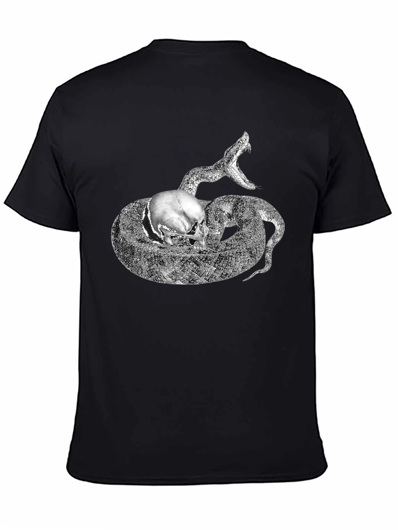 Skull and Snake Graphic Black T-Shirt