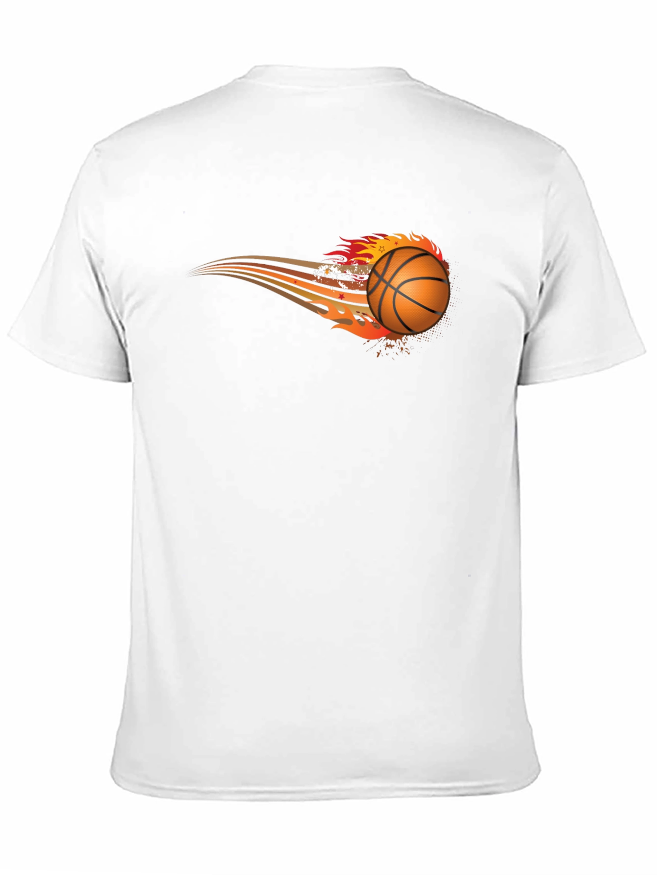 Flaming Basketball Graphic Tee - Black