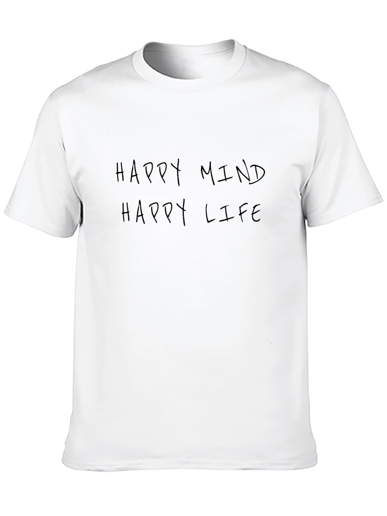 Happy Mind Happy Life Mens Black T-Shirt