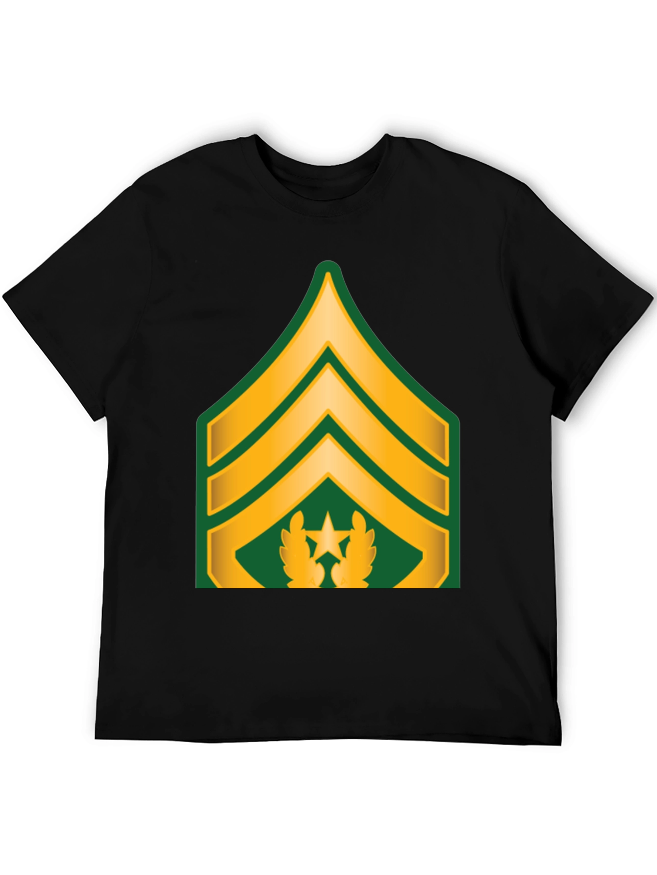 Sergeant Rank T-Shirt - Black Cotton Tee