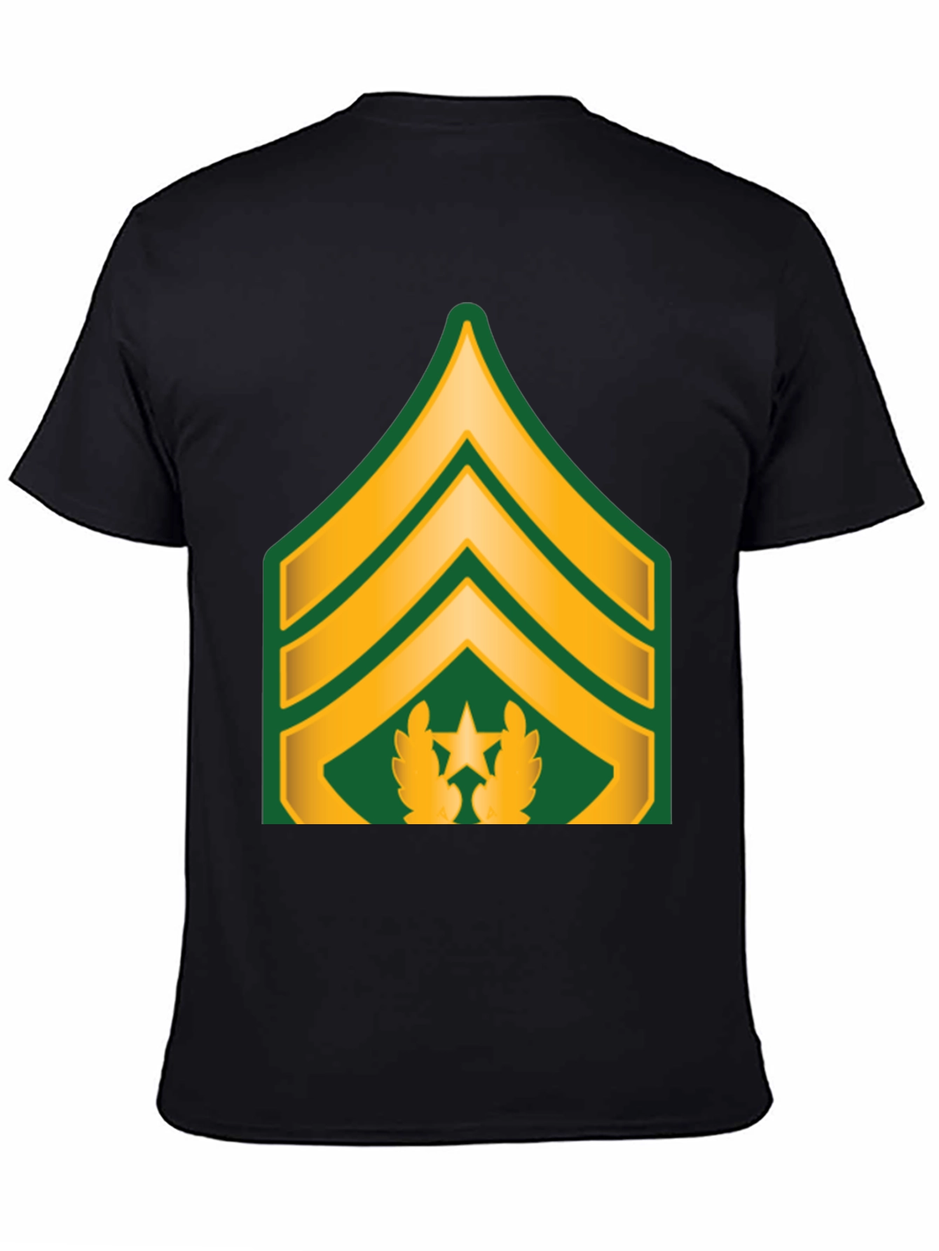 Sergeant Rank T-Shirt - Black Cotton Tee
