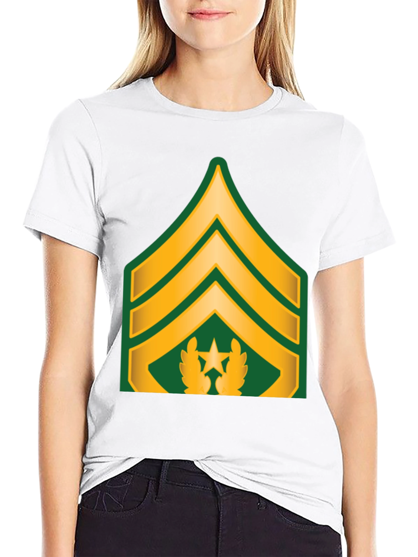 Sergeant Rank T-Shirt - Black Cotton Tee