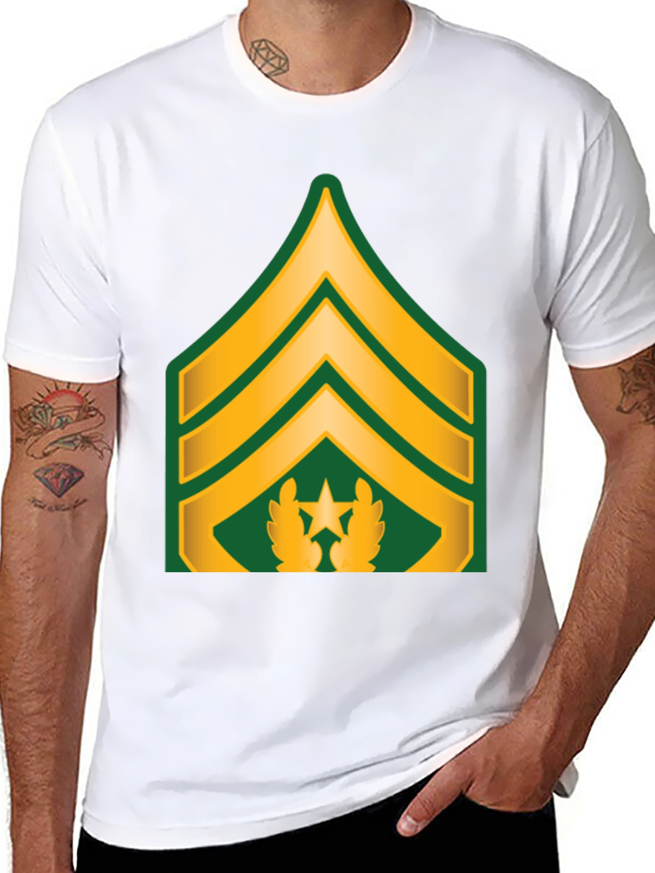 Sergeant Rank T-Shirt - Black Cotton Tee