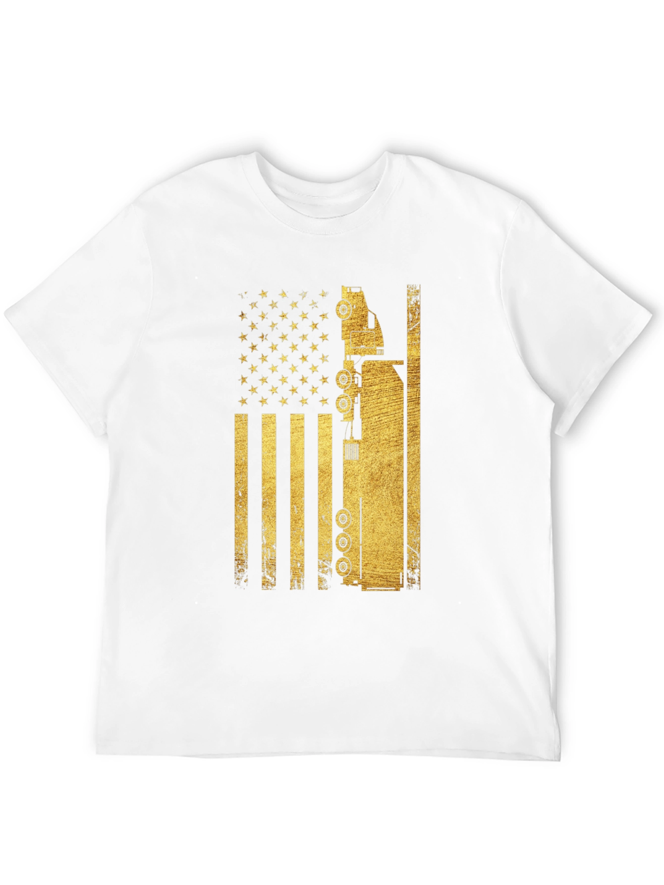 Trucker USA Flag Graphic T-Shirt - Black