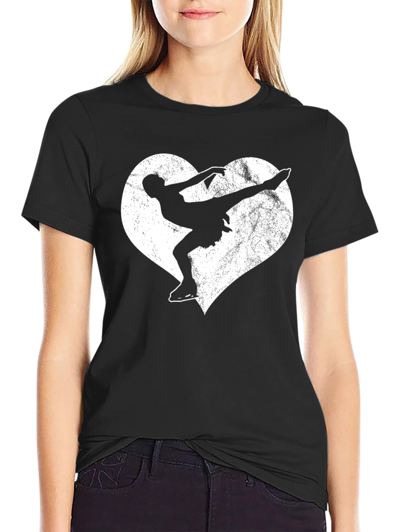 Figure Skating Heart Graphic Tee - Stylish Unisex T-Shirt